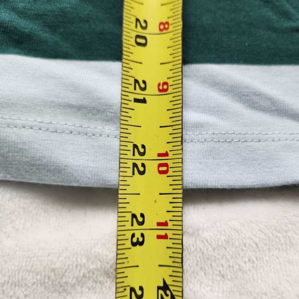 New women's  J Crew Factory long sleeve rugby stripe polo shirt blue green - Picture 10 of 10